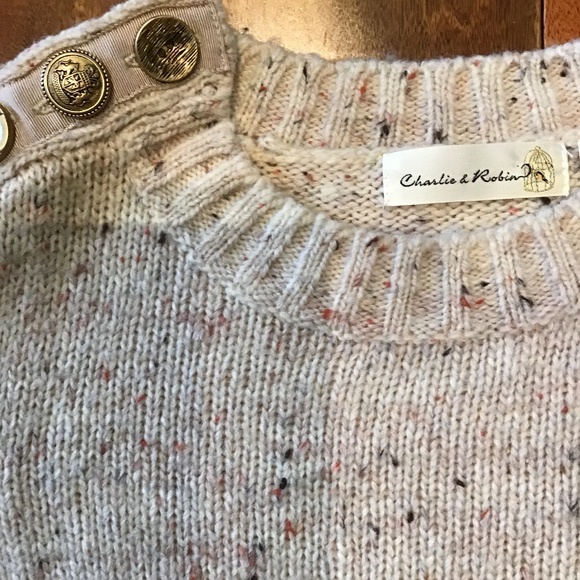 Anthropologie Charlie & Robin Berm Button Speckled Sweater - Picture 9 of 9